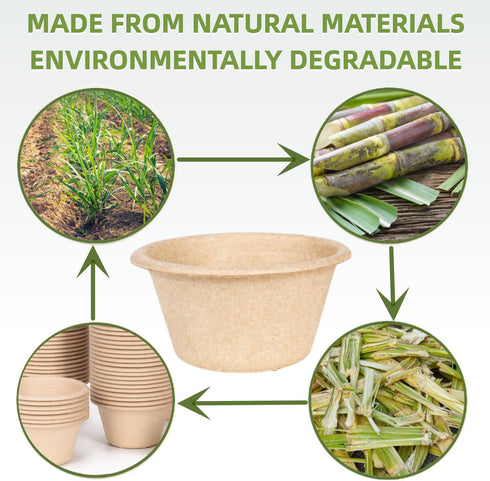 Gere Disposable Testing Cup Bowls, 100 Pack, 2 oz Natural Biodegradable Souffle and Measuring Cups