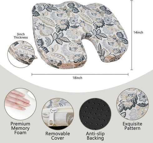 Tailbone Memory Foam Pain Relief Cushion for Office Chairs
