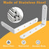 Wood,5x3 Inch White,Pack 4 Alise Floating Shelf Brackets,L Brackets for Shelves Heavy Duty Shelving Brackets Stainless
