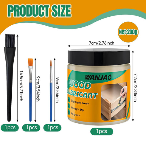 WANJAO 200g Wood Lubricant, Drawer Slide Lubricant Wax Multi-Purpose Wood Lubricating Paste Eliminates Noise Suitable