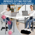 Everlasting Comfort Ergonomic Memory Foam Foot Rest, Teardrop Shaped Under Desk, 17 x 5 x 10 Inch (Black)