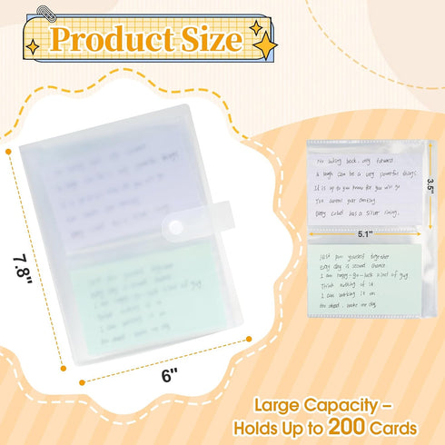 Jactales 3x5 50 200 Index Card Holder Organizer - Clear Card Binder for Flash Card, Note Card Storage, Sheets Plastic