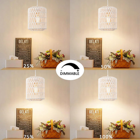 15ft Dimmable Plug in Pendant Light, Rattan Hanging Lights with Plug in Cord Cord, Hand Woven Wicker Lampshade Hanging
