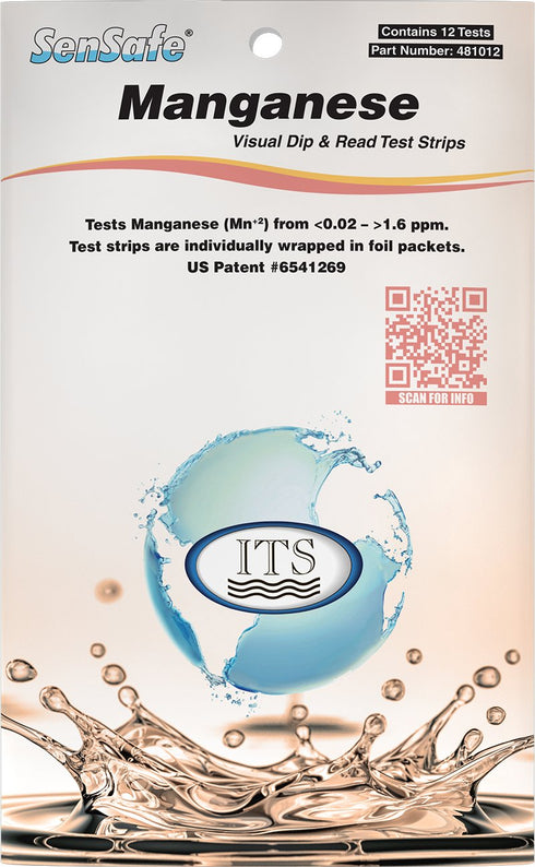 Industrial Test Systems 481012 Sensafe Manganese Water Test Strip Kit for 12 Tests