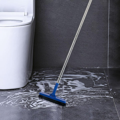 CELOX Grout Brush with Long Handle V-Shape Grout Line Scrubber with Stiff Bristle for Deep Cleaning Tile Grout, Blue