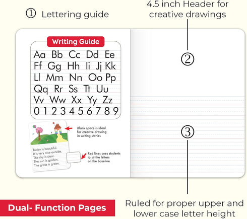 BAZIC Primary Journal, 100 Sheet Marble Composition Book, PreSchool 1st & 2nd Grade Comp Books, Learning Drawing, 1-Unit