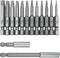 12 Pcs Torx Head Screwdriver Bit Set, 2 Sizes Magnetic Drill Bit Extension Holder, S2 Security Tamper Proof Kit