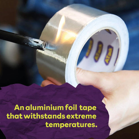 ATack Aluminum Foil Reflective Duct Tape, 2 Inches x 75 Feet, Heavy Duty Metal HVAC Tape for Duct Work, Furnace, AC