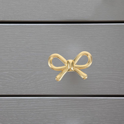 Vintage Brass Bow Drawer Handle for Cabinets and Furniture
