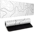 White Big Mousepad for Gaming, Large Topographic Map Washable Desk Pad, Office Supplies and Decor, 31.5''x11.8''