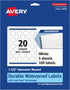 Avery Durable Waterproof Round Labels - Sure Feed Technology, Print-to-The-Edge, 1.5" Diameter, 100 Total, Oil and