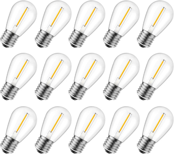 Brightown Shatterproof LED S14 Replacement Light Bulbs, E26 E27 Medium Screw Base, 11W Equivalent, 25-Pack