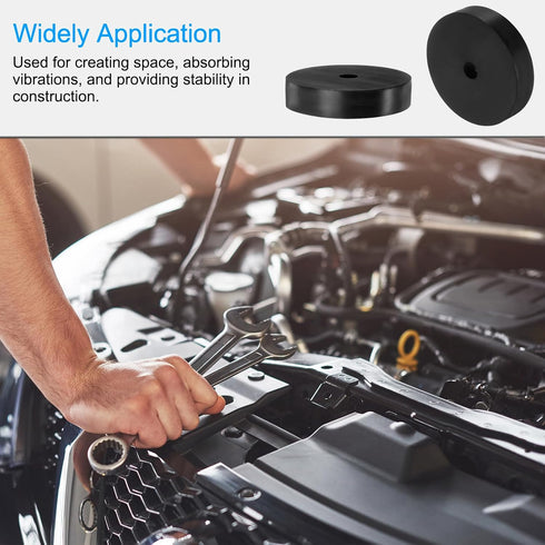 uxcell 4pcs Round Rubber Spacers 80mm OD x 12mm ID x 20mm Height Anti Vibration Bushing Grommets for Home Car