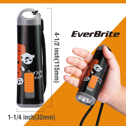 3AAA 1 Pack-Black, E012069AE EverBrite Halloween Flashlights Halloween Gifts, Small LED Flash Light Handheld Torch