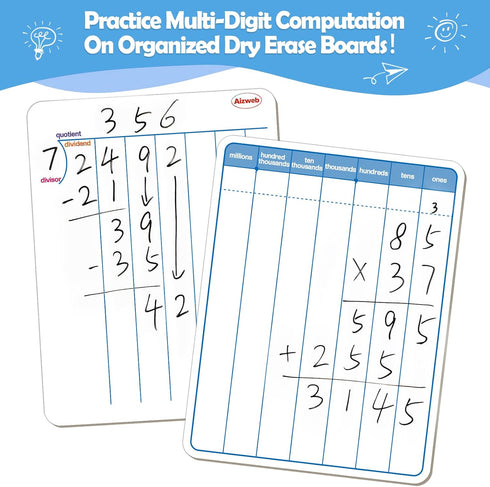 Dry Erase Long Division Whiteboard