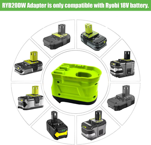 ZDTZ Battery Adapter for Ryobi 18V to Dewalt 20V Max Battery Conversion