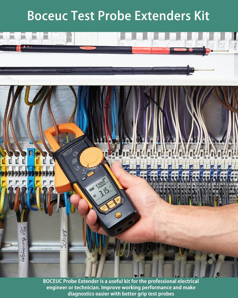 Multimeter Leads, Test Probe Extenders Kit, 2 PCS Extenders for Modular Test Probes & Leads