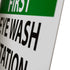 NMC OSHA Sign - "SAFETY FIRST EYE WASH STATION", 14" Width x 10" Height, Rigid Plastic