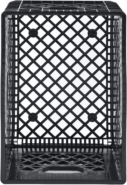Juggernaut Storage 24 Quart Stackable Black Storage Crate with Handles - Heavy-Duty Plastic for Home, Office, Garage