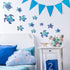 Zonon Sea Turtle Wall Decals, Ocean Turtle Vinyl Stickers for Underwater Bathroom Decoration (Blue, 24pcs)