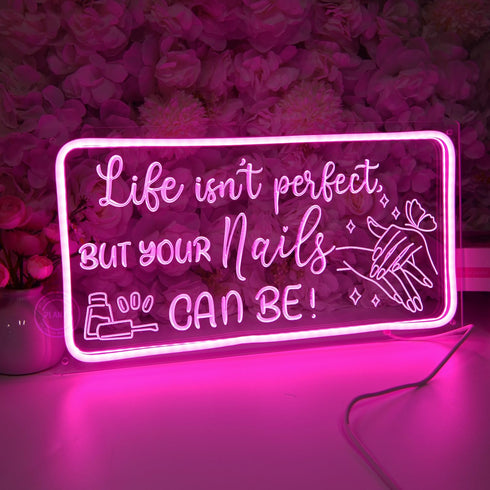 5V 15.75" Planzo NAILS Neon Sign Nails Tech Spa Salon Studio Beauty Business Stores Logo Barber Shops LED Wall Sign