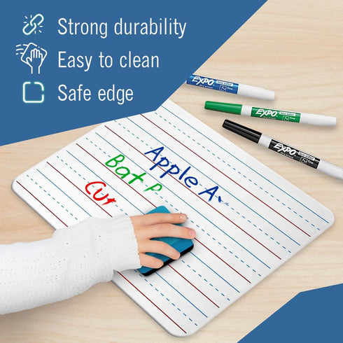 Dry Erase Board for Kids with 2 Small Boards and 4 Fine Tip Markers, Includes 2 Mini Erasers