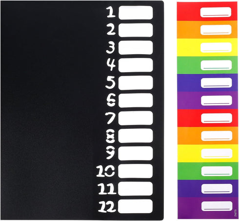 Shappy 12 Pocket Expanding File Folder with Rainbow File Folders Organizer for A4 Size Documents
