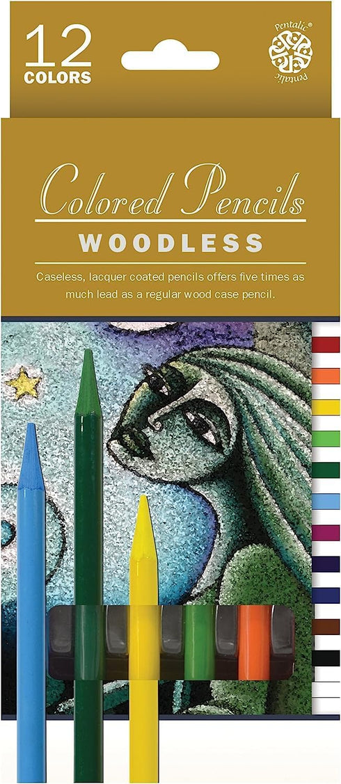 Pentalic 12pc Woodless Colored Pencil Set