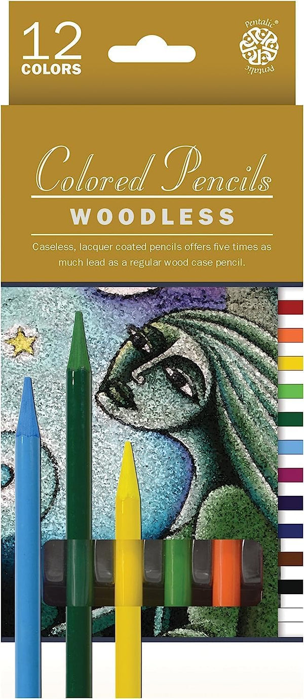 Pentalic 12pc Woodless Colored Pencil Set