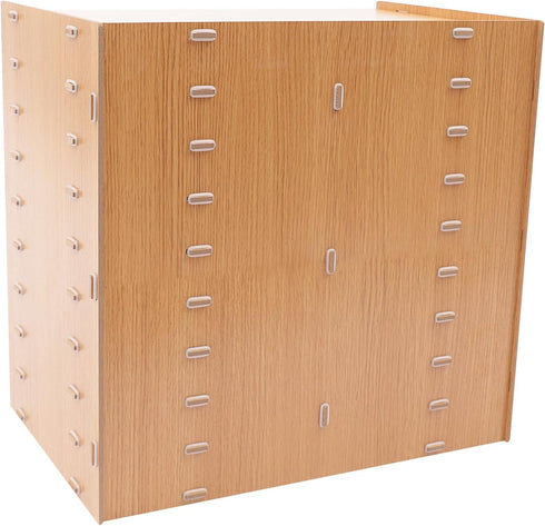 SHIOUCY 18 Mailbox Slots Desktop Paper Mail Sorter Wood Office File Literature Organizer on Desk Floor, Paper Storage
