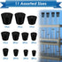 24Pcs Solid Rubber Stopper Assorted Sizes 000# - 8# for Flask, Plug Holes, Lab Seal