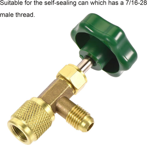 MECCANIXITY Self-sealing Can Tap Valve, 1/4 SAE, 7/16-28 Thread Bottle Opener for Refrigeration