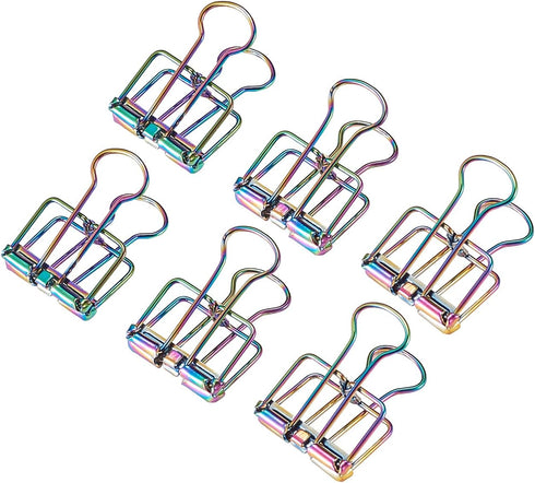 LiQunSweet 10 Pcs 0.75 Inch Colorful Metal Skeleton Frame Hollow Wire Binder Clips Notes Letter Paper Clip Office Supplies by LiQunSweet
