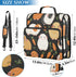 Fisyme 3 Cute Guinea Pigs Carrot Zipper Binder Ring with Zipper and Shoulder Strap Large Capacity Multi-Pocket Binder