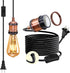 Puanticn Vintage Brass Plug in Pendant Light Fixture, 16.4 Ft Black Thicken Round