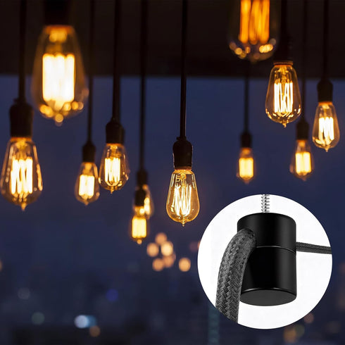 Zelphvt 4 Pcs Ceiling Hooks for Hanging Lights Black Light Hanging Hooks Metal Swag Hook for Pendant Light Hook DIY