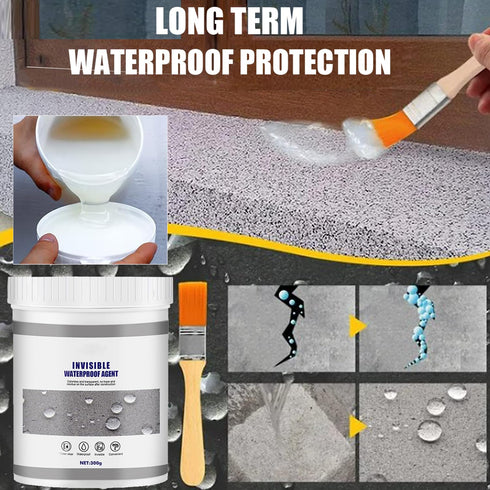 Invisible Waterproof Agent, Waterproof Insulating Sealant, Super Strong Bonding Sealant Invisible Waterproof Anti-Leakage Agent Used for Cracks and leaks, Transparent Waterproof Coating 10.5Fl