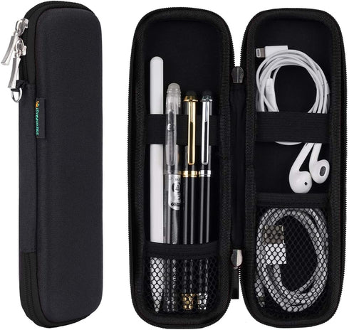 iDream365 Small Pencil Case Holder for Pencils, Hard Pen Case for Executive Fountain Pens, Ballpoint Pens - Black