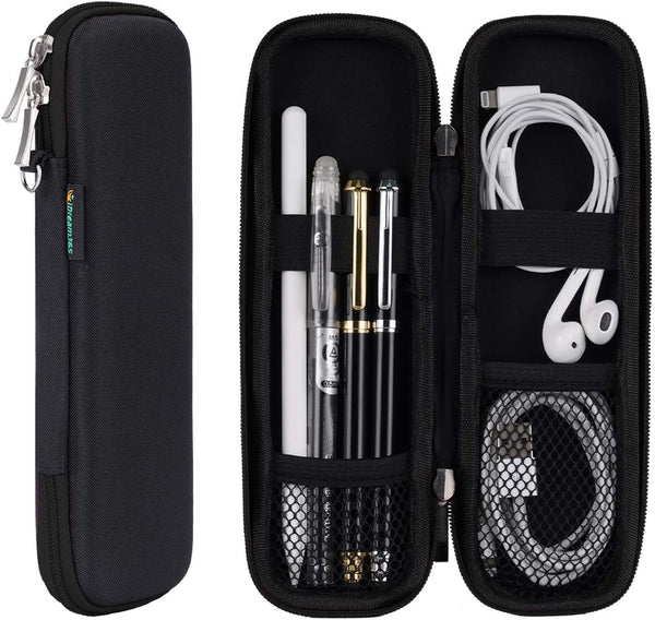 iDream365 Small Pencil Case Holder for Pencils, Hard Pen Case for Executive Fountain Pens, Ballpoint Pens - Black