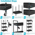 SPACEKEEPER Rolling Storage Cart, 4-Tier Mobile Bathroom Organizer with Towel Rack, Lockable Wheel, Hooks & Cup