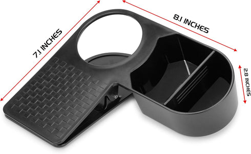 ENHANCE Clip On Desk Cup Holder - Desktop Organizer Clamp for Water Bottle, Remote & Office Supplies