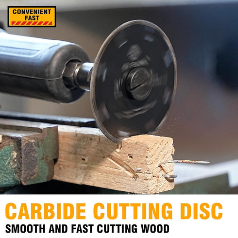 3 Inch Cut Off Wheel with 1/4" Mandrel Adapter for Die Grinder, Tungsten Carbide Blade for Rotary Tools