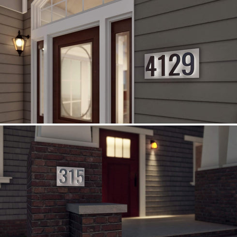 5 Inch Backlit LED House Numbers, Premium Quality ABS-Polymer Illuminated Home Address Number, Modern Design (2, Black)