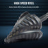 ZELCAN Step Drill Bit Set, 5PCS Titanium-Coated HSS Bits, 50 Sizes for Metal, 1/4" Hex Shank