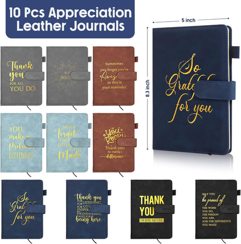 Fulmoon 10 Pcs Team Gift Teacher Journal, A5 Leather Journal, Inspirational Notebooks for Medical Assistant and Nurse