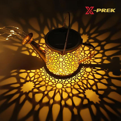 X-PREK Solar Garden Lights Outdoor Lanterns Decoration, Metal Solar Watering Can Lights Outdoor Waterproof, Small Patio