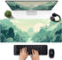Cute Pastel Mint Green Forest Sage Desk Mat, Aesthetic Sunrise Anime Large Gaming Mouse Pad XL, 31.5"x11.8" with