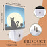 AOWULA 0.5W 0.5W Halloween Night Lights Plug into Wall,Black Cat Moon Night Light Dusk to Dawn Sensor LED Lamp