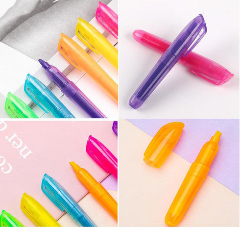 YYaaloa 12pcs Mini Highlighters, Quick Dry Chisel Tip Markers