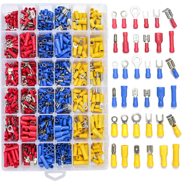 Qibaok 840PCS Electrical Wire Connectors, Insulated Crimp Terminals, Mixed Assortment Kit